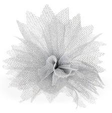 50 Cristal SILVER NET Organza ZIG ZAG 23cm Circles Bomboniere Favour Nets