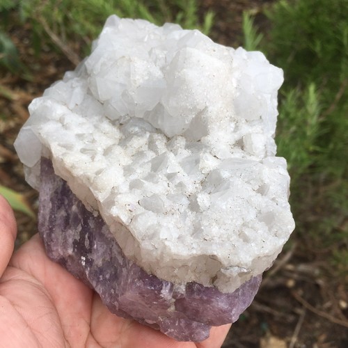 Quartz crystal cluster - crystal, on
