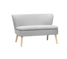 Grey 2 Seater Compact Sofa Jared Stitched Back - New Boxed 