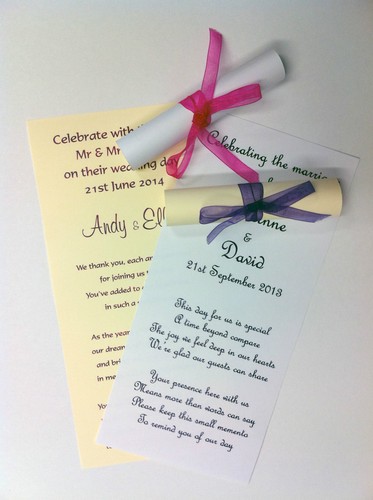 Wedding favour scrolls - 10,