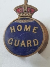Rare WW2 Home Guard Unit Servicemen metal enamel lapel badge
