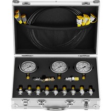 Hydraulic Pressure Test Kit 3 Gauges 11 Test Couplings 3 Test Hoses Case Set