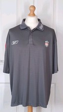 Liverpool F.C. Men's Grey Reebok 2003-04 Short Sleeve Carlsberg Polo Shirt 2XL 
