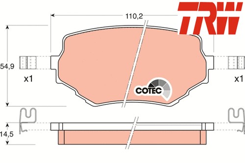 Front brake pad set disc - front,