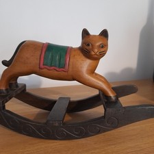 Vintage Wooden Painted Cat