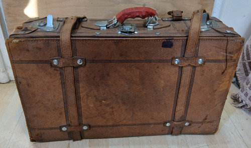 Brown all leather travel - all,