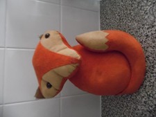 decorative orange brown beige fox design weighted door stop 9 inches tall