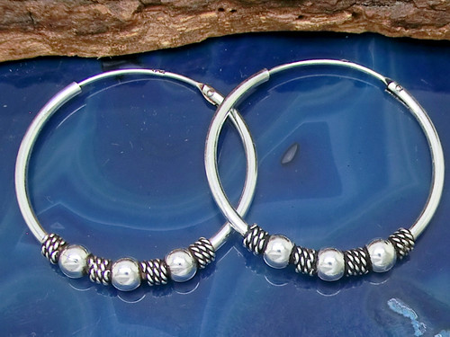 Bali hoop ball 925 - , sterling