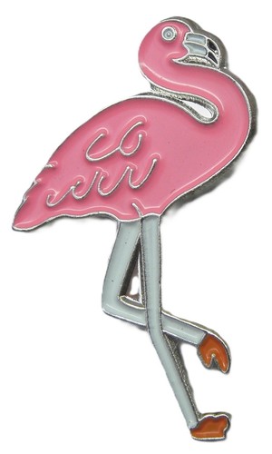 Pink flamingo pin - pink, bird