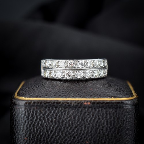 Art deco double row diamond - row,