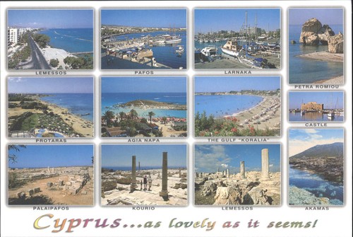 Cyprus topographical postcard - topographical,