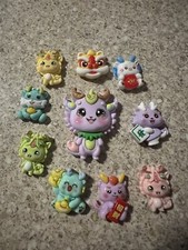 10x Mixed Kawaii Dragon Flatback Cabochons.