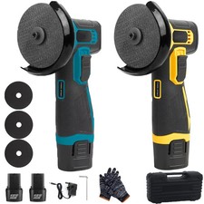 Mini cordless angle grinder polishing and cutting machine+2 battery charger 12V