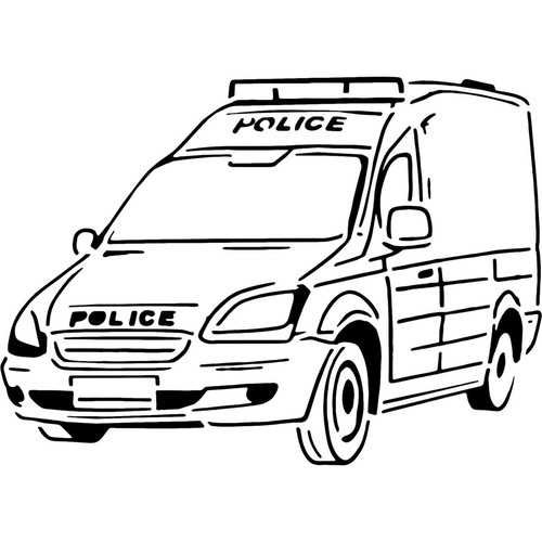 Police dog van stencils - 'police,