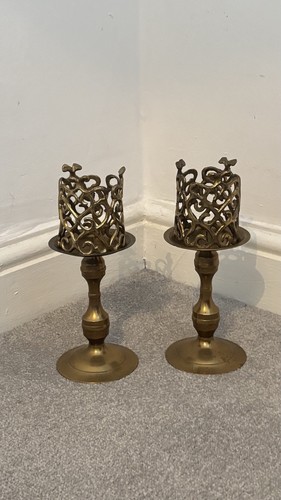 Pair vintage solid - pair-vintage, brass