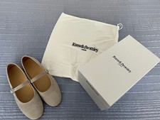 RUSSELL & BROMLEY FLAT SHOES  WITH  STRAP - TAUPE SUEDE -SIZE 39 IN ORIGINAL BOX
