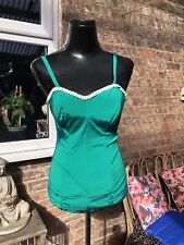 VTG 1940's/50's St Michael GLAM PINUP SWIMSUIT Stretchy, Structured, Zip Up S 36