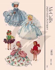 Reproduction Vintage 7.5" Tall Dolls Clothes Sewing Pattern M1653