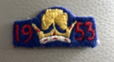 GIRL GUIDE BADGE 1953 QUEENS CORONATION BADGE - FELT BADGE