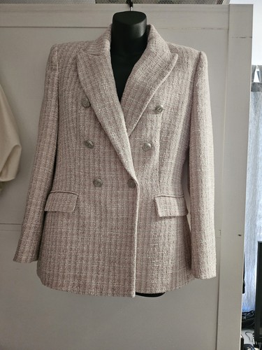 Zara light pink textured tweed - light,
