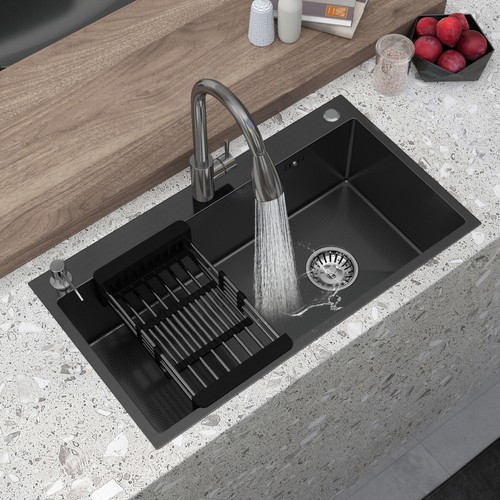 Black kitchen sink stainless - black,