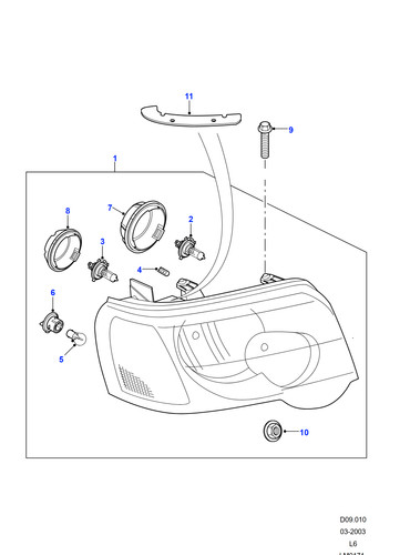 Land rover genuine headlamp - rover,