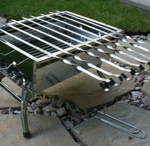 6pcs skewers bbqgrill flat - 6pcs,