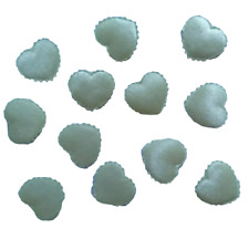 Yellow Fabric Heart Shape Craft Motifs 12 Pk 1.5cm 1/2" Foam Centre Stick Sew on