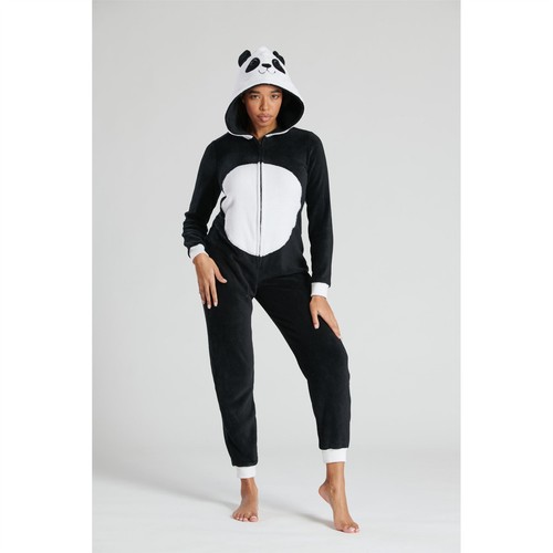 Ladies fleece panda 1onesie - ladies,