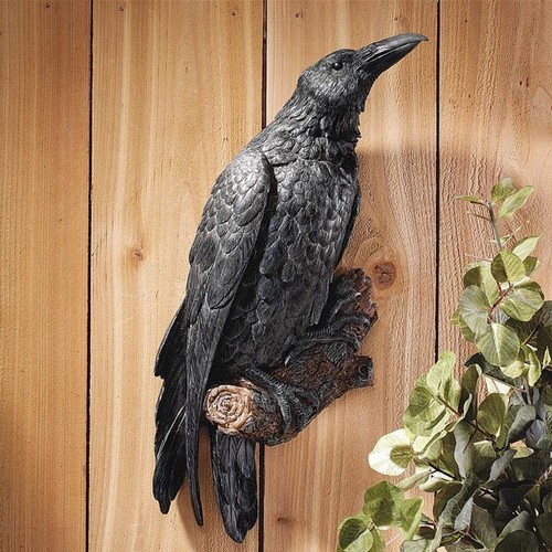 Realistic raven perch - raven,