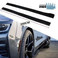 200cm For Vauxhall Corsa Astra VXR H Black Car Side Skirts Extension Splitter BT