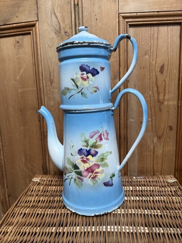 Antique french blue enamelware - blue,