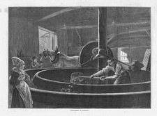 NORMANDY The Process of Cider Making - Antique Print 1873