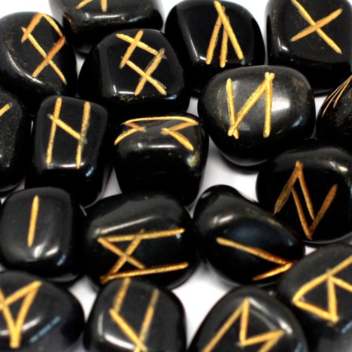 Runes stone set pouch - runes, in