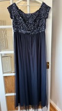 Stunnin BNWT Coast navy sequin & tulle off shoulder sequin maxi dress - 18 £119