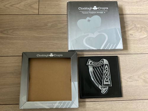Silver celtic irish harp wall - celtic,