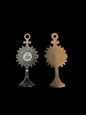 Monstrance medal (wear or add to Rosary, silver coloured)