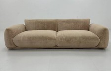 Beige 3 Seater Sofa Faux Fur