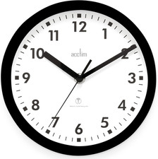 Acctim 74663 Nardo 20Cm Radio Controlled Black Wall Clock