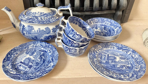 Antique spode blue italian - antique,