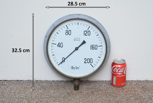 Vintage brass steel pressure - brass, /