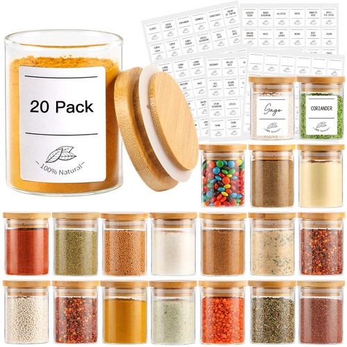 120 glass spice jars with - jars,