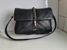 BIBA DESIGNER WOMENS BLACK REAL LEATHER SATCHEL TOTE HOBO SHOULDER HANDBAG