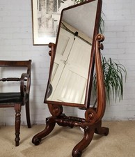 Antique Mahogany Cheval mirror - William IV Period (1830 - 1837)