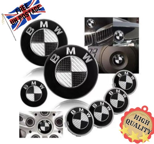Carbon fibre bmw badge - carbon, 7pc