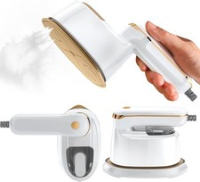 Portable Mini Garment Steam Iron, 2-in-1 Handheld Clothes Steamer 1100W White