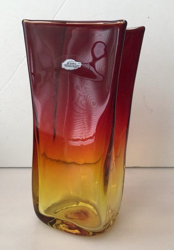 Vintage blenko hand blown art - hand,