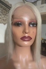 Ladies Platinum blonde human hair wig