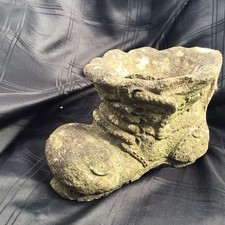 Vintage Unusual   Weathered Worn  Concrete  Boot garden  Flower Pot