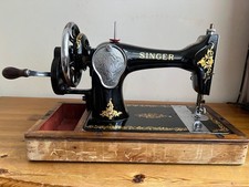 Vintage Hand Cranked Singer Sewing Machine Y9457619 working, no case